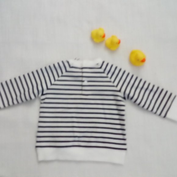 Miles BLACK & WHITE STRIPED CREW NECK SWEATER - Picture 5 of 7